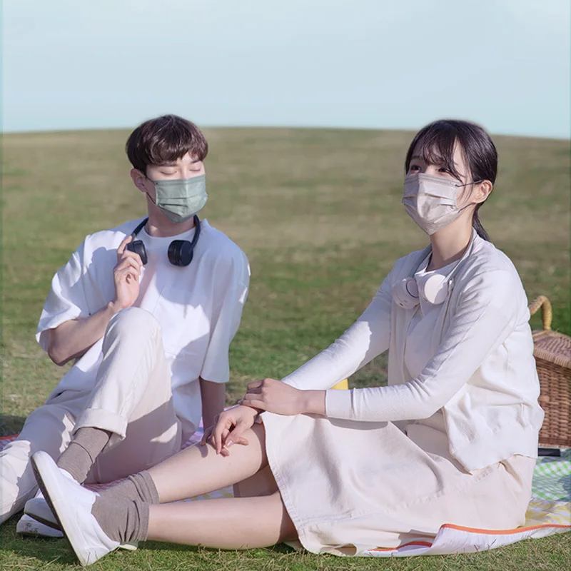 SOLOVE 2024 New Arrivals Wearable Neck Fan for Outdoor best selling gift sets Rechargeable Usb Portable Cooling Fan