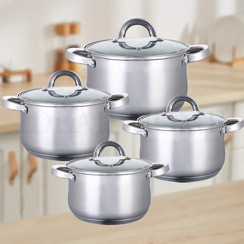 8pics wholesale kitchenware saucepan cooking pots sets nonstick cookware pots and pans stainless steel cookware set