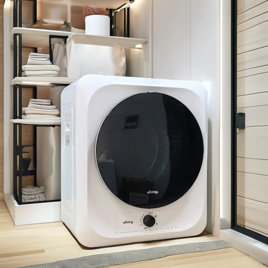 Compact Dryer 1.5cu. ft. Portable Clothes Dryers with Exhaust Duct with Stainless Steel Liner