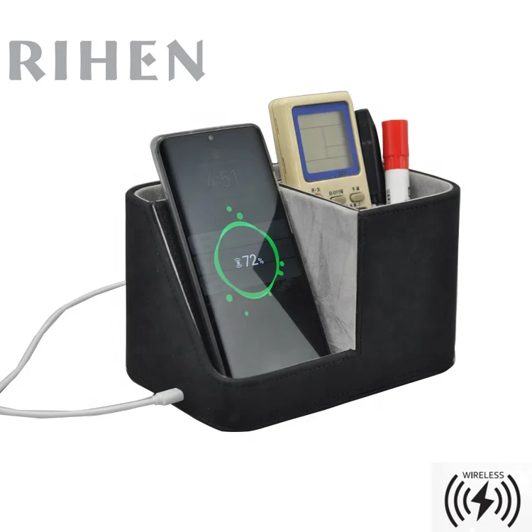 
10W PU Leather Pen Holder wireless charger 