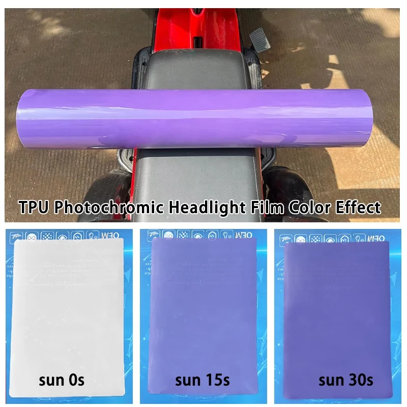 0.3*15m Smartcool Photochromic Headlight Automobile Tail Light Led Lamp Film Car Wrap Headlight Film