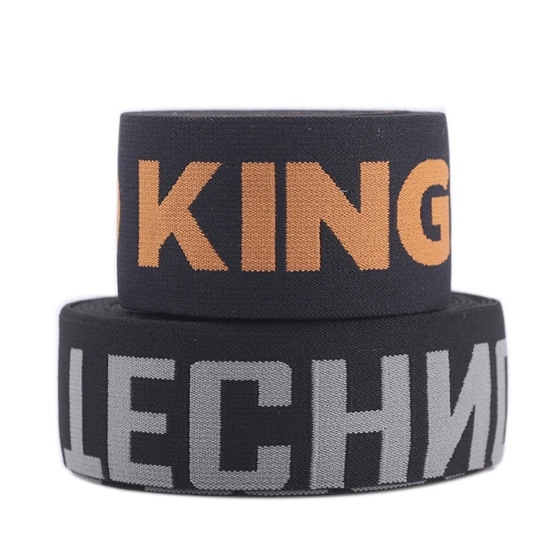 Custom Printed Webbing Tape Polyester Woven Knitted Jacquard Soft Elastic Band For Underwear Boxer Shorts Waistband Belt
