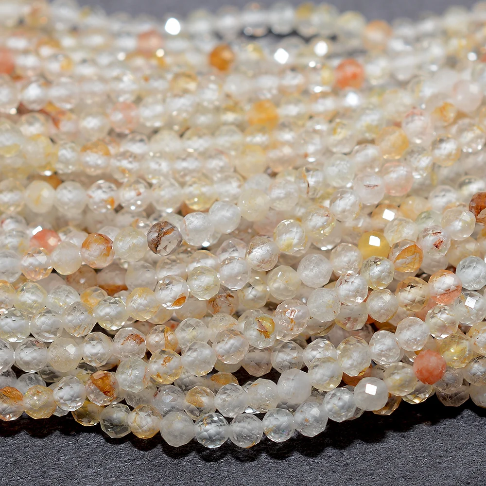 Natural Yellow Topaz Faceted Round Beads 3.2mm
