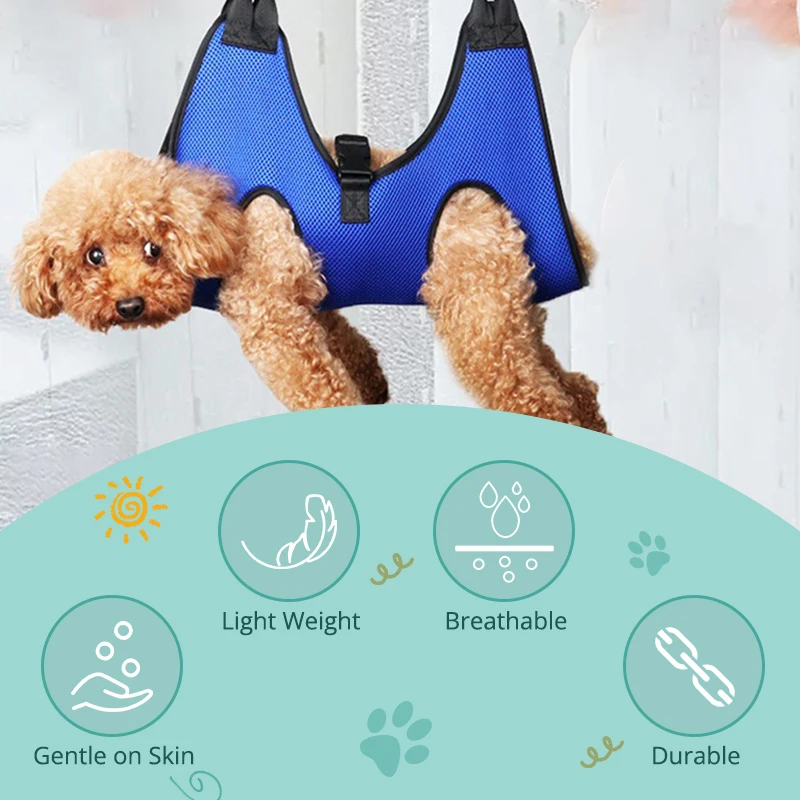 Pet Dog Grooming Hammock for Nail Trimming Dog Restraint Hanging Harness Grooming Sling for Large Dogs