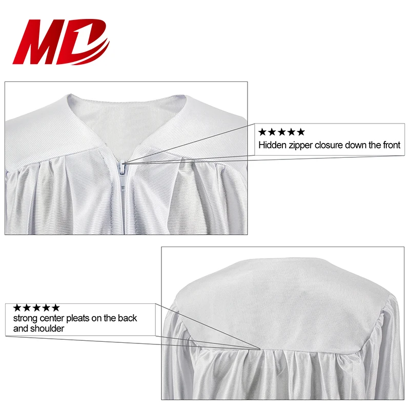 Adult Shiny White Graduation gown