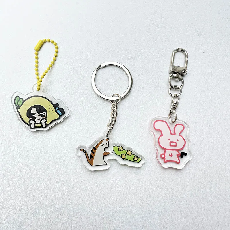 Arclyic Custom Plastic Keychain Carabiner Shaker Charms with UV Printing Features Korea Kpop One Piece Design Your Own Design