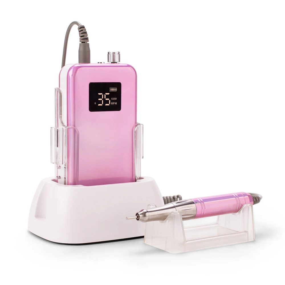 Misbeauty35000rpm Wireless Nail Polisher Portable Cordless Brushless Motor Rechargeable Electric Professional Nail Drill Machine