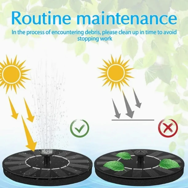 Solar-Powered Fountain Pump With 6 Nozzles - 1.5W, Ideal For Bird Baths, Ponds, Gardens, Swimming Pools