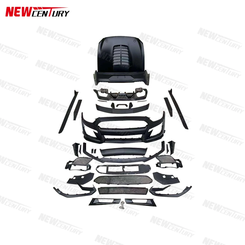 GT500 PP front bumper skirt rear bumper bonnet for 2015-2017 Ford Mustang