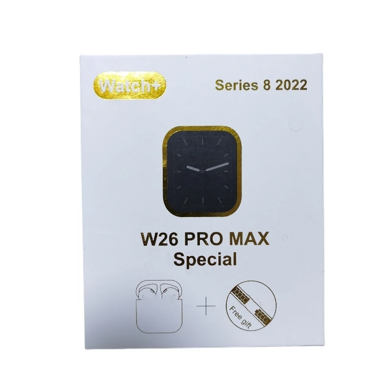 W26ProMax Smartwatch Series 8 Reloj Inteligente 1.44 Inch Full Touch Screen W26 Pro Max Smart Watch with Headphones earphones