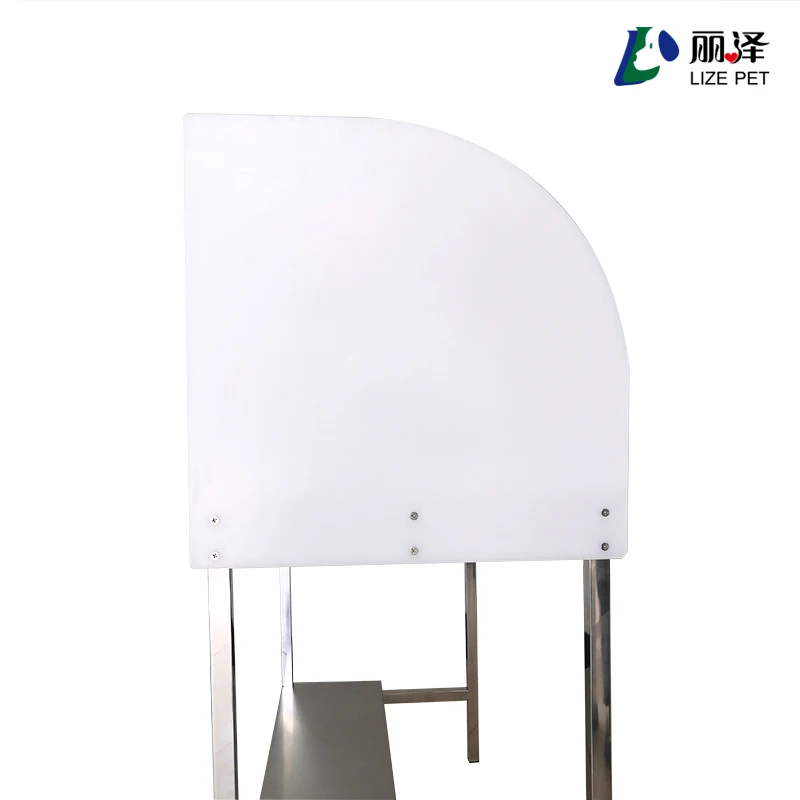 LIZE Stainless Steel Infusion Table Veterinary Instrument with Acrylic Baffle Clinic Equipment Animal Medical Care Pet Hospital