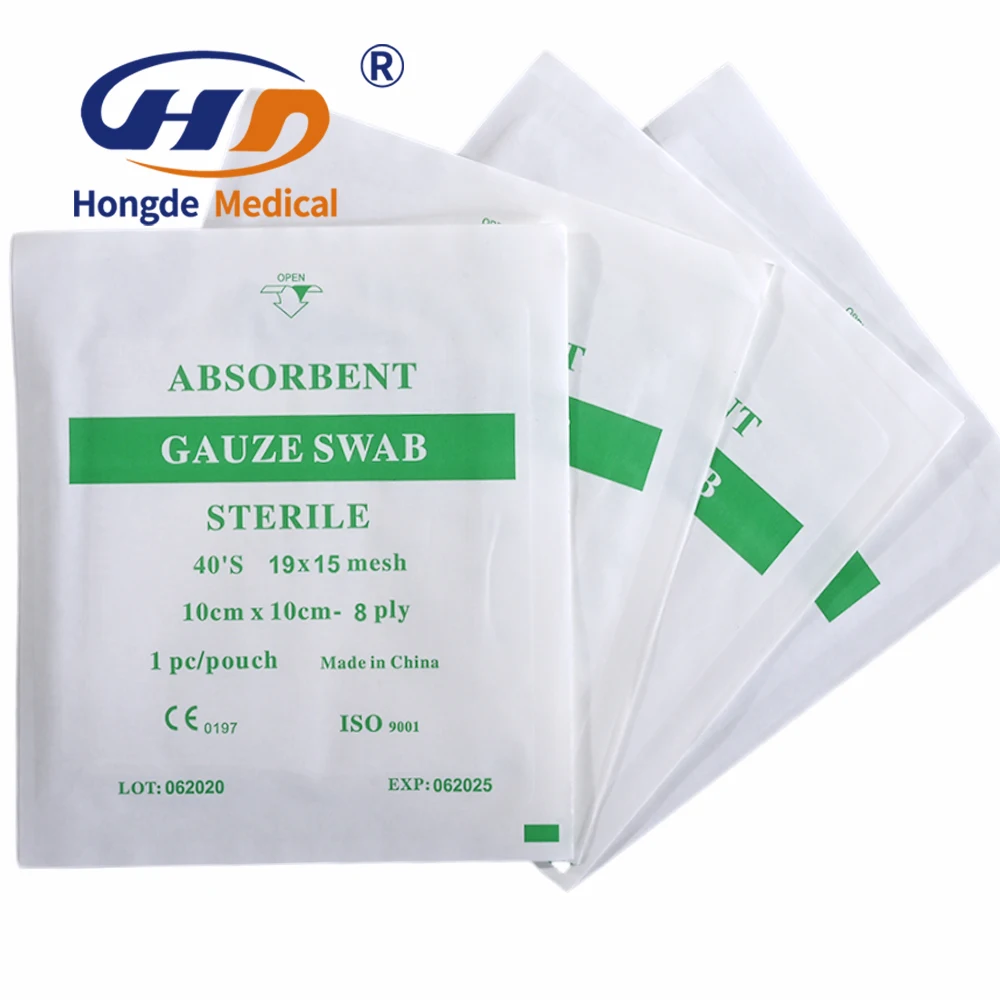 Sterile Cotton Gauze Pads Medical Gauze Compress Disposable Sterile 4x4 Gauze Swabs Supplier with CE ISO