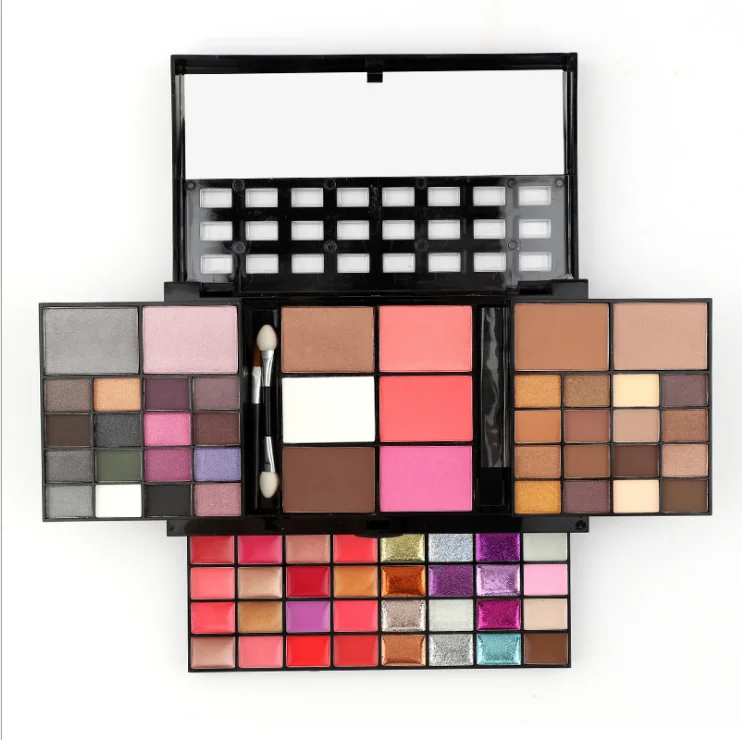 74 цвета полный спектр фабрика Косметика хорошее качество Полный Макияж набор низкий минимальный заказ тени для век Блеск для губ Зеркало