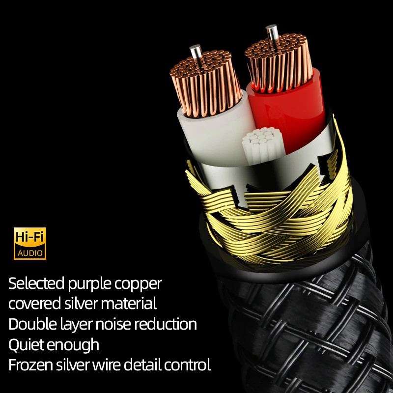 ERUMPENT Hifi 6.5 to Dual 6.5 Audio Cable with Pure Copper Gold-plated Connector Phone Power Amplifiers Mixers Audio Adapter