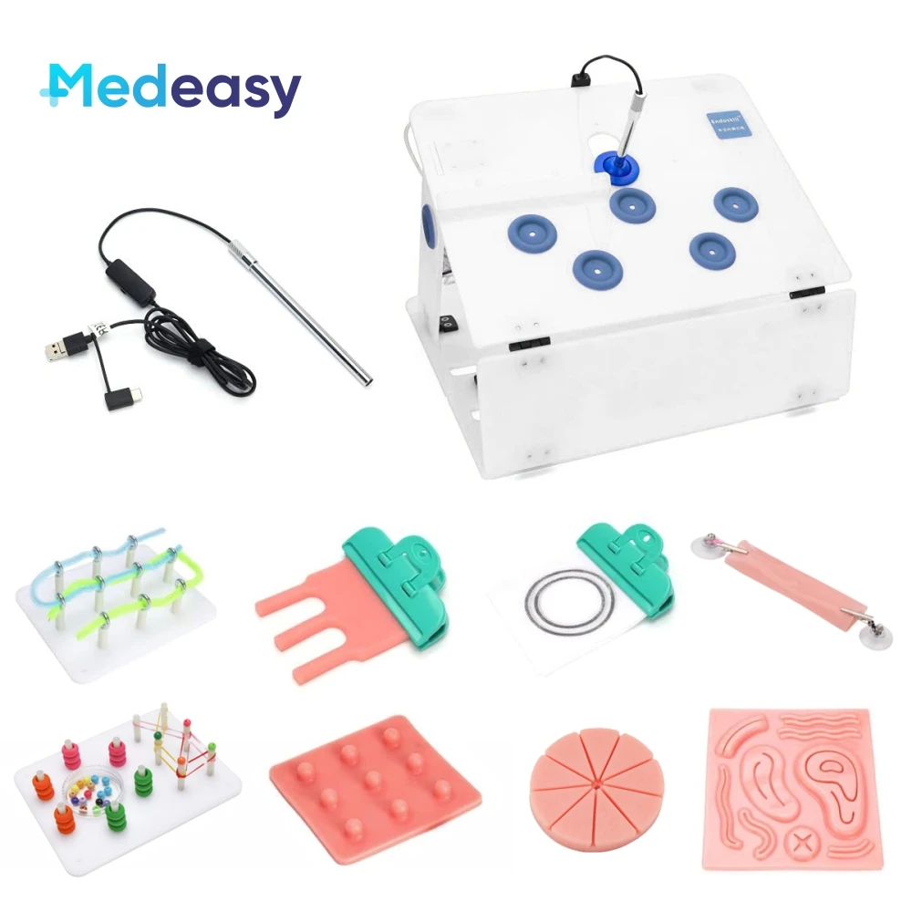 Laparoscopy Simulator Trainer Laparoscopic Simulation Training Box with USB HD 1080P Camera and 10 Training Modules