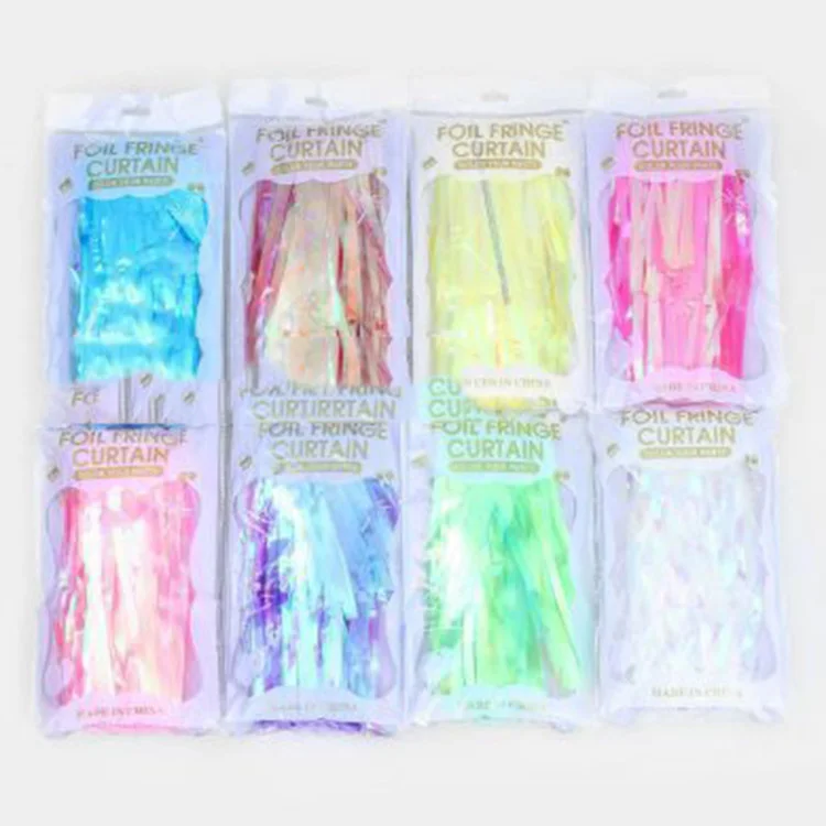 1*2m foil fringe curtain streamer Rainbow dazzling rain silk wedding party decoration photo background wall curtain Decoration