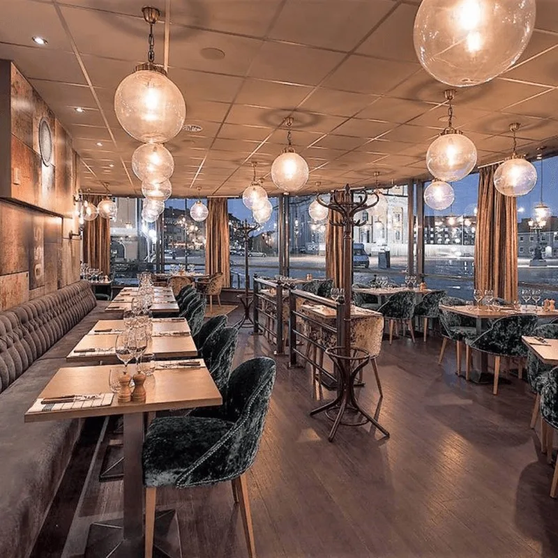 UPTOP one-stop service custom commercial restaurant furniture set leather restaurant sofa set booth seating dining set