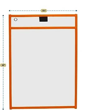 Heavy Duty Job Ticket Holders Dry Erase Document Holder Order Clear color Sleeves Plastic Work Pocket