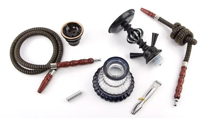 Color Double Tube Cheap Mini Hookah Small Shisha Box Hookah Set Glass Disposable Pumpkin Hookah