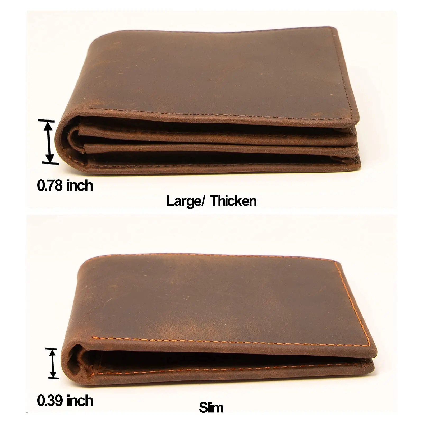 Rfid Blocking Mens Assorted Vintage Slim Bifold Genuine Leather Wallets For Men