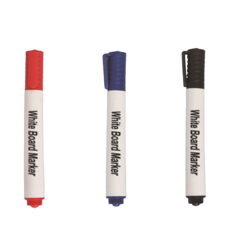 Classic Office Stationery Whiteboard Marker Pen in Red Blue Black-Erasable 3-Colour Markers for School Office or Home Use