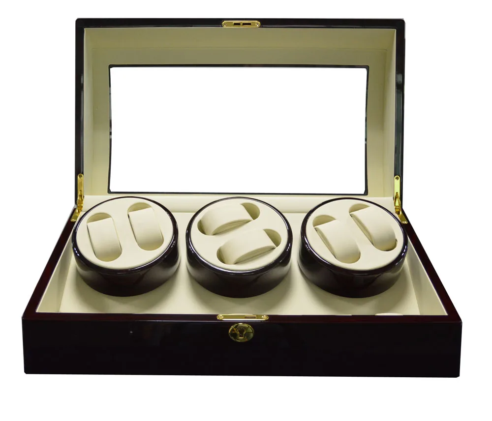 GC03-T31EW Jewelry Rotation Modes 6+7 Watch Winder Box with Quiet Motor for automatic watches