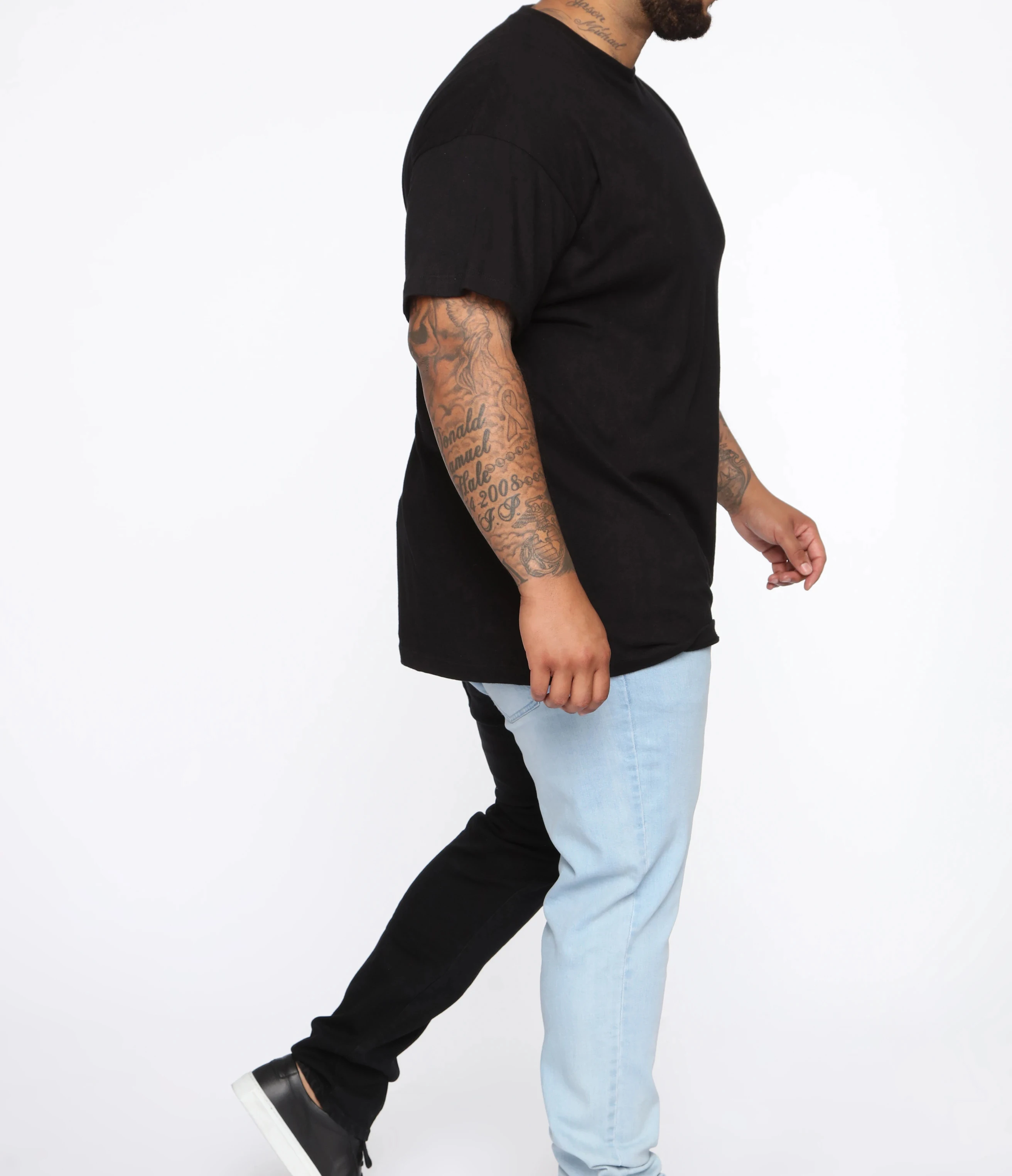 
Wholesale Custom High Quality Men Washed Denim Two Tone Color Skinny Jeans 