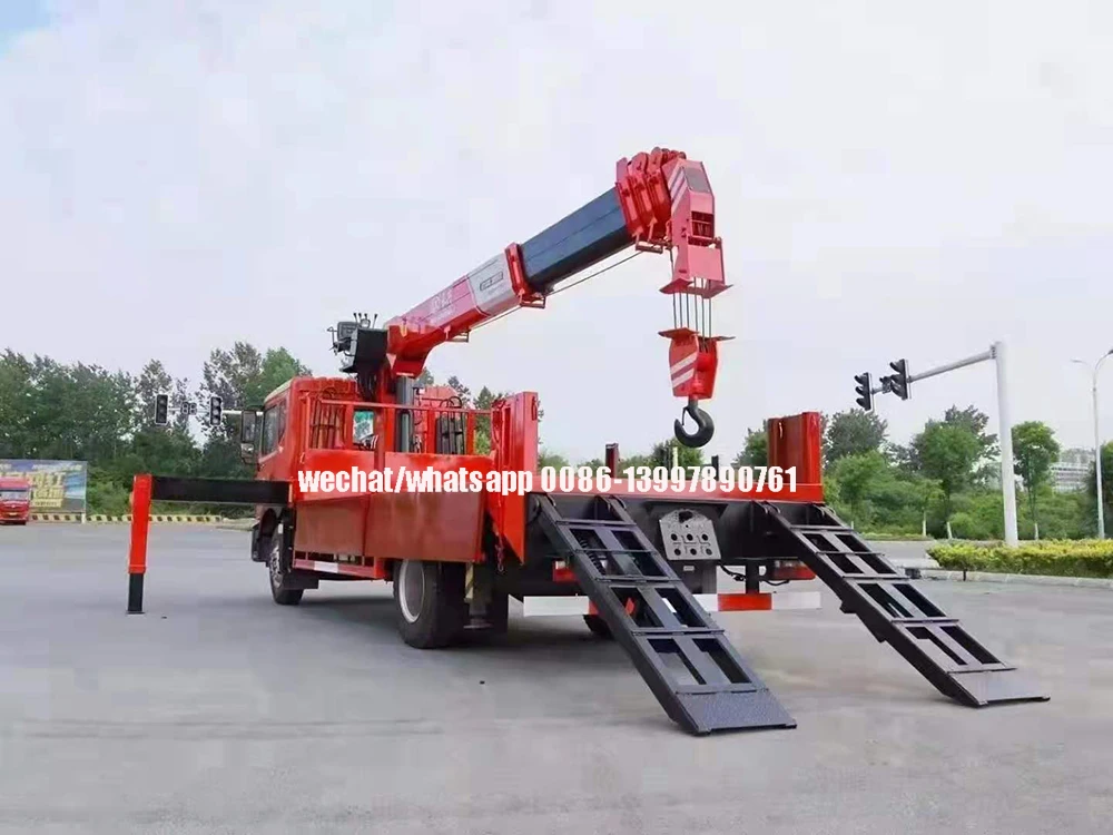CLW Group Crane Truck Manufacturer Supply Guaranteed 100% DFAC D9 Flatbed Truck Mounted Crane/Cargo Truck For Sale