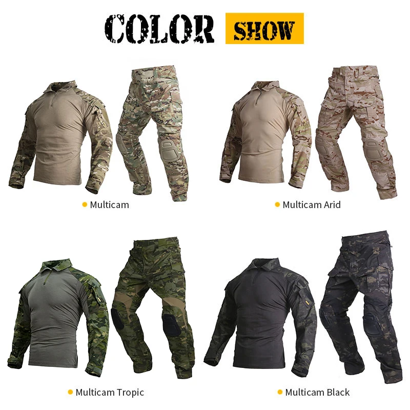 Emersongear NC50/50 Ripstop Ranger Green Color Combat Shirt Pants Tactical Clothing Frog Suit G3 Camouflage Uniforms Set