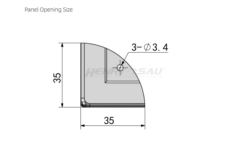 Scalloped triangle corner cabinet corners metal loudspeaker cabinet corners