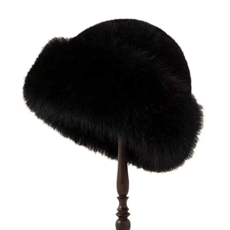 Wholesale In Stock Long Plush Thermal Warm Thick Multiple Color Breathable Soft Cozy Stretchy Winter Bucket Hats for Women