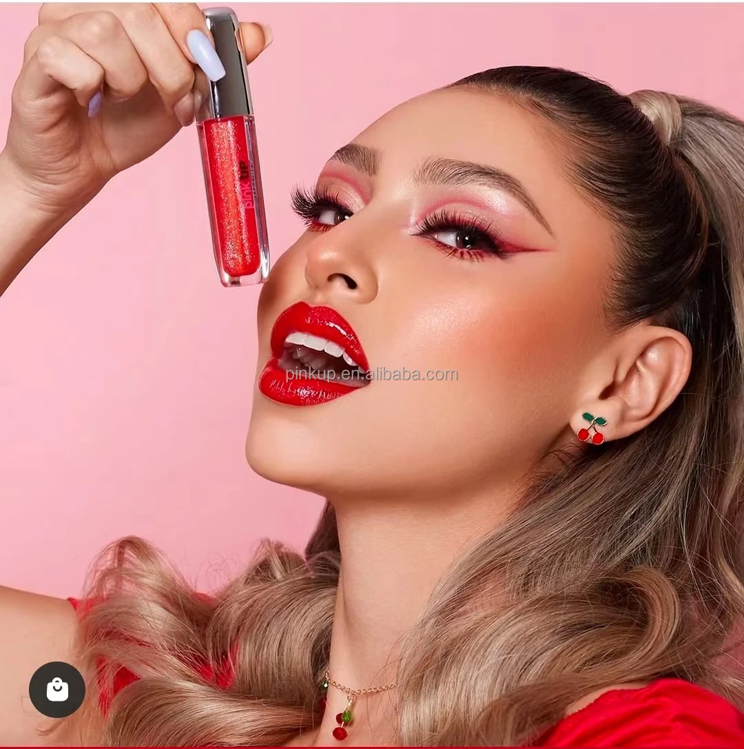 Pink UP Non Stick  Pigment  24 hours Glitter Shimmer Pigment Shiny  lipstick MakeUp Matte lip gloss