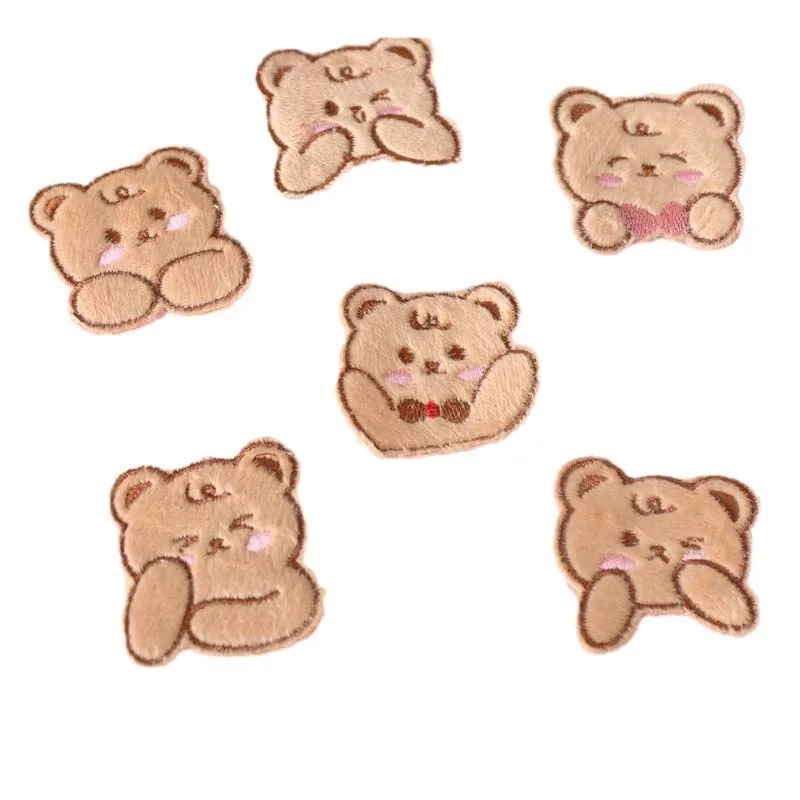 Computer Embroidery Iron on Applique Cute Cartoon Bear Patches Custom Embroidered Patches for Baby Clothes