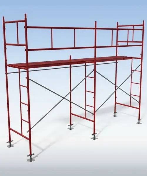 Certificated H frame scaffolding walk thru frame system with ladder for construction