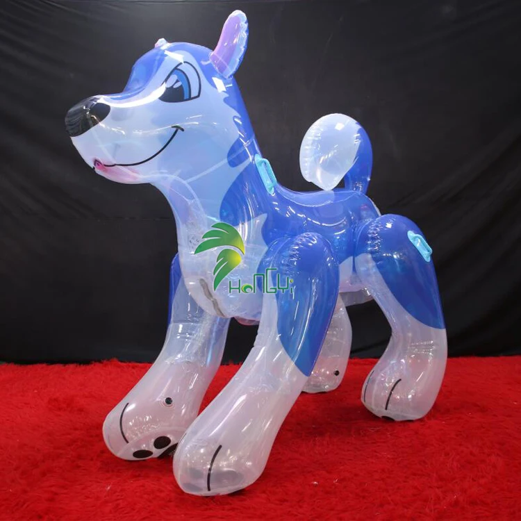 Hongyi Custom Inflatable Husky Suit Blue Color Clear Pvc Suit Inflatable Animal Bondage Suit