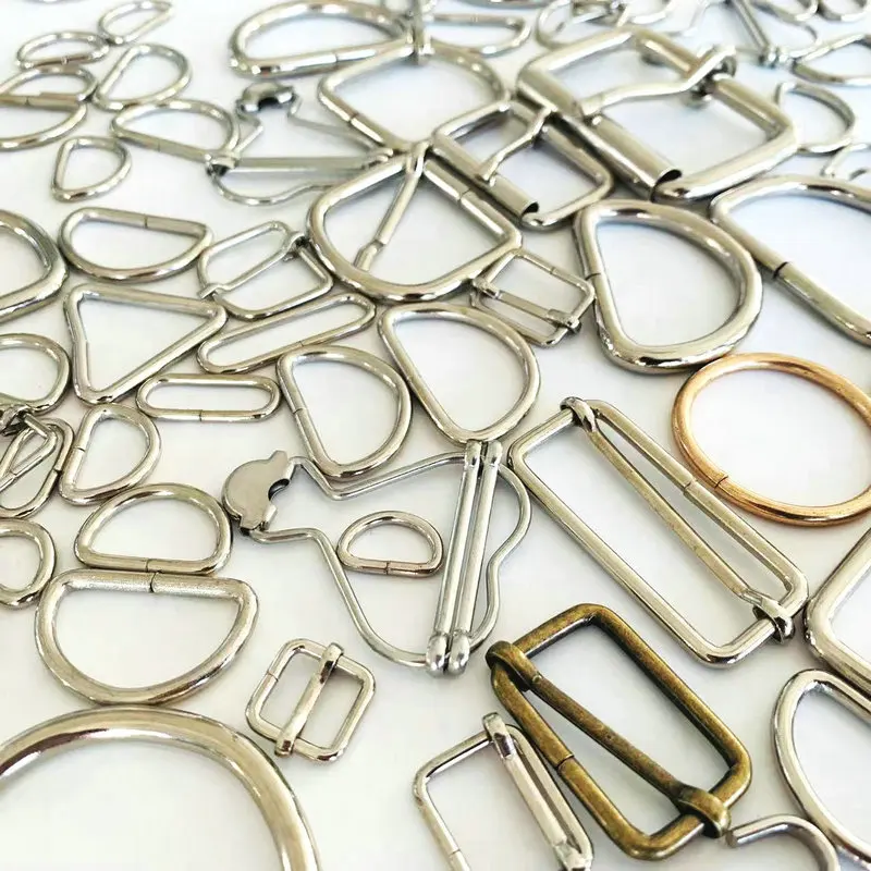 wholesale Metal D ring buckles Clasp DIY Leather Craft garment clothes Luggage belt buckle Rings