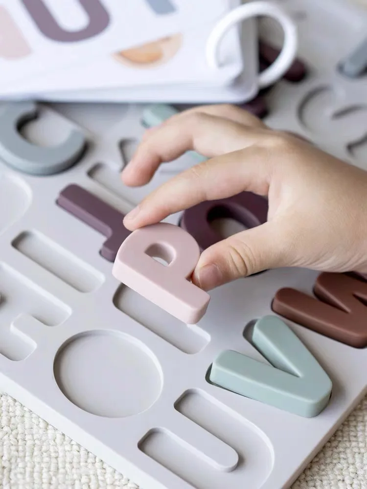 Силиконовая головоломка с алфавитом доска-головоломка для раннего обучения развивающая игрушка Монтессори