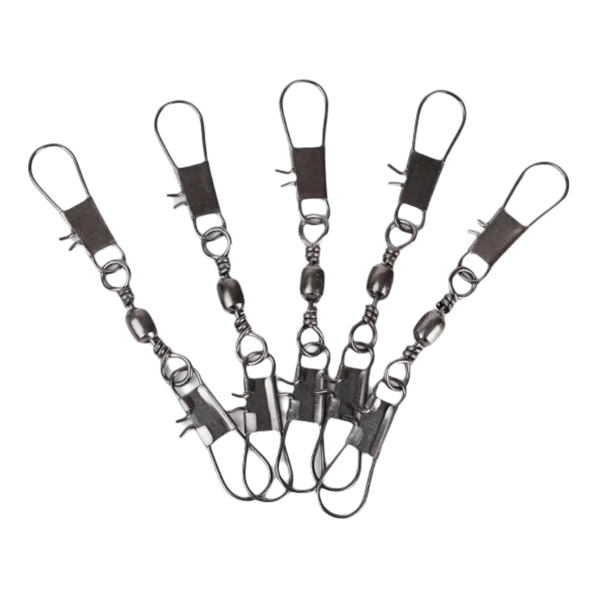 50pcs/bag Barrel Swivels With Double Safety Snaps Quick Change Pin Fishing Lure Hook Connector