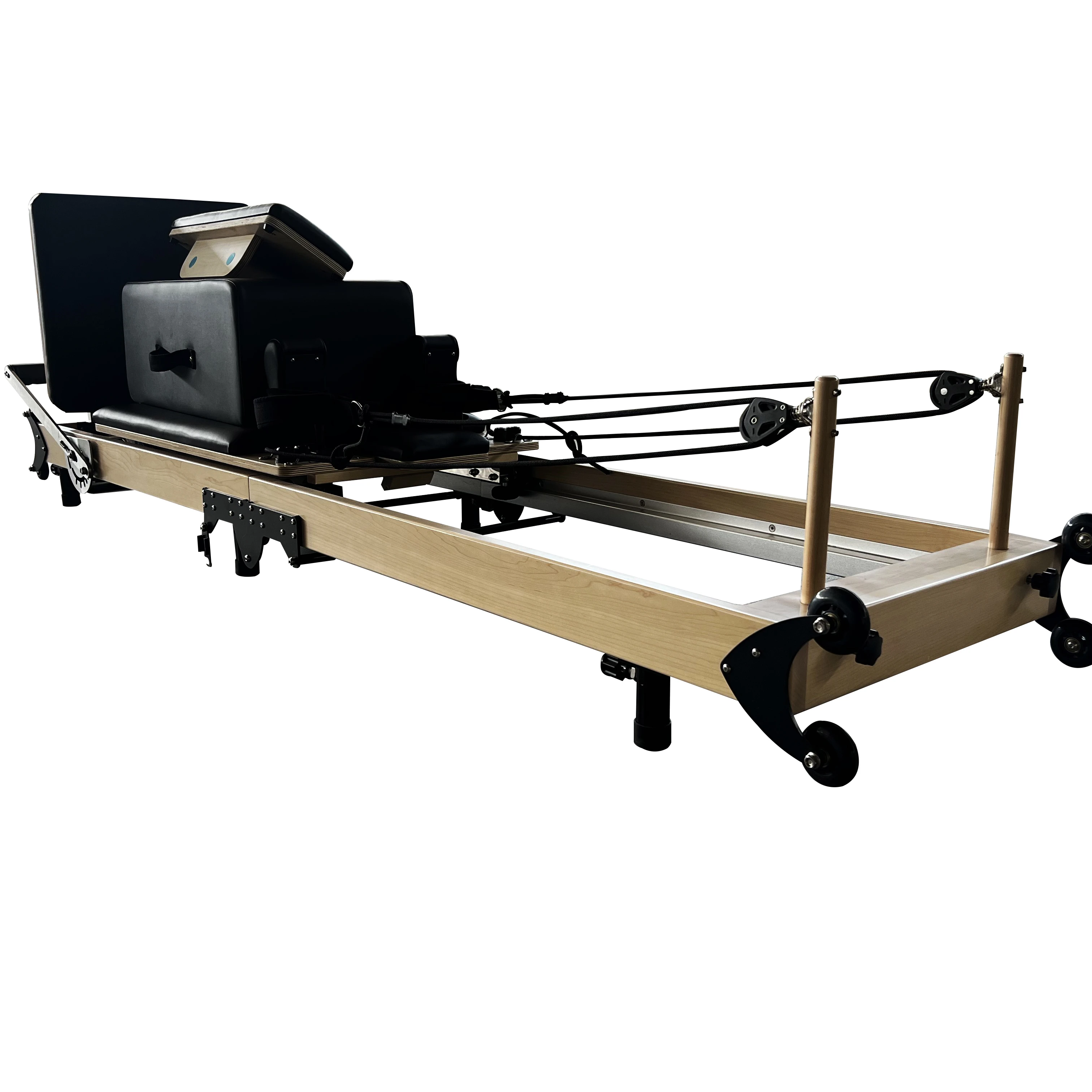 Maple Wood Pilates Reformer Folding Reformer Steel Construction for Yoga Studios Reformers Machine