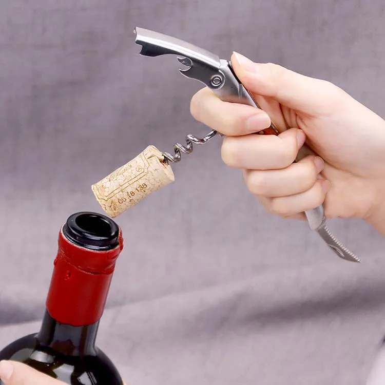 Classic corkscrew Singe Hinges Wine Corkscrew Bottle Opener rose wood handle with Foil Cutter Metal Accessory for Bar Waiters