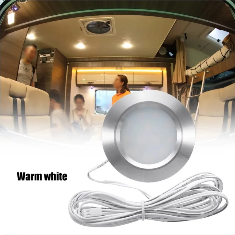 12V Recessed Ceiling Light Led Lamp Round Shape Ultra-Thin Small Downlight Interior Lighting for car RV trailer camper boat