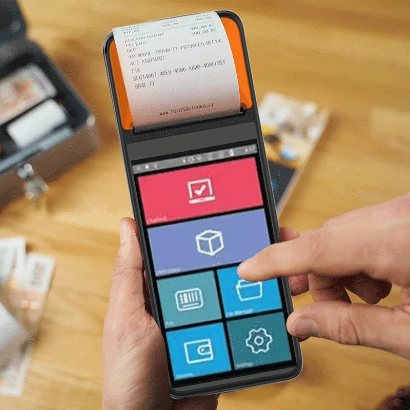 Умная портативная машина мобильный pos сканер QR-кода Android сенсорный экран POS-терминал с принтером