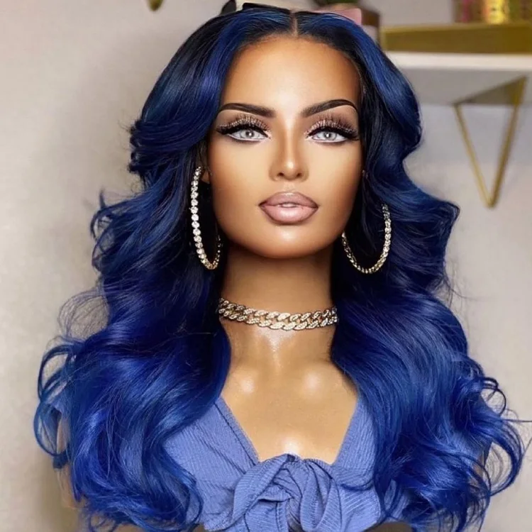 Ombre Brown Hair Wig Long Human Hair Wigs 613 Highlight Color Body Wave Transparent Remy Lace Front Wigs Virgin 150 Density