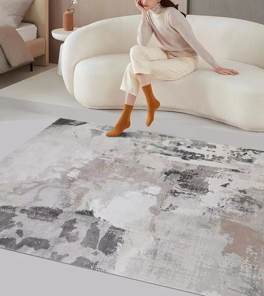 Hot Sell Washable Center Carpet Big Modern Machine Made Knitted Bedroom Area Rug Rectangle Plastic Bag +woven Bag 1 Square Meter