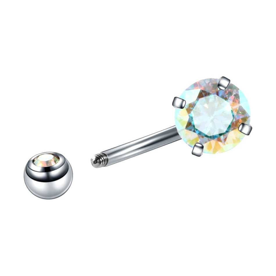 Steel Crystal Navel Ring Bar Barbell Dangle Body Piercing Nombril Ombligo Belly Button Rings Men Women Body Jewelry