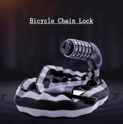 WG0006 Combination Number Outdoor 5-digit Bicycle Accessories Anti-Theft Motorcycle Bike Chain Security Lock