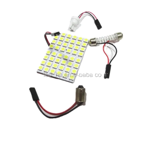 Factory Supply Super Brightness led car panel lamp 48SMD 5050 With 3 Socket/Adapters/Connectors Bus Interior Light