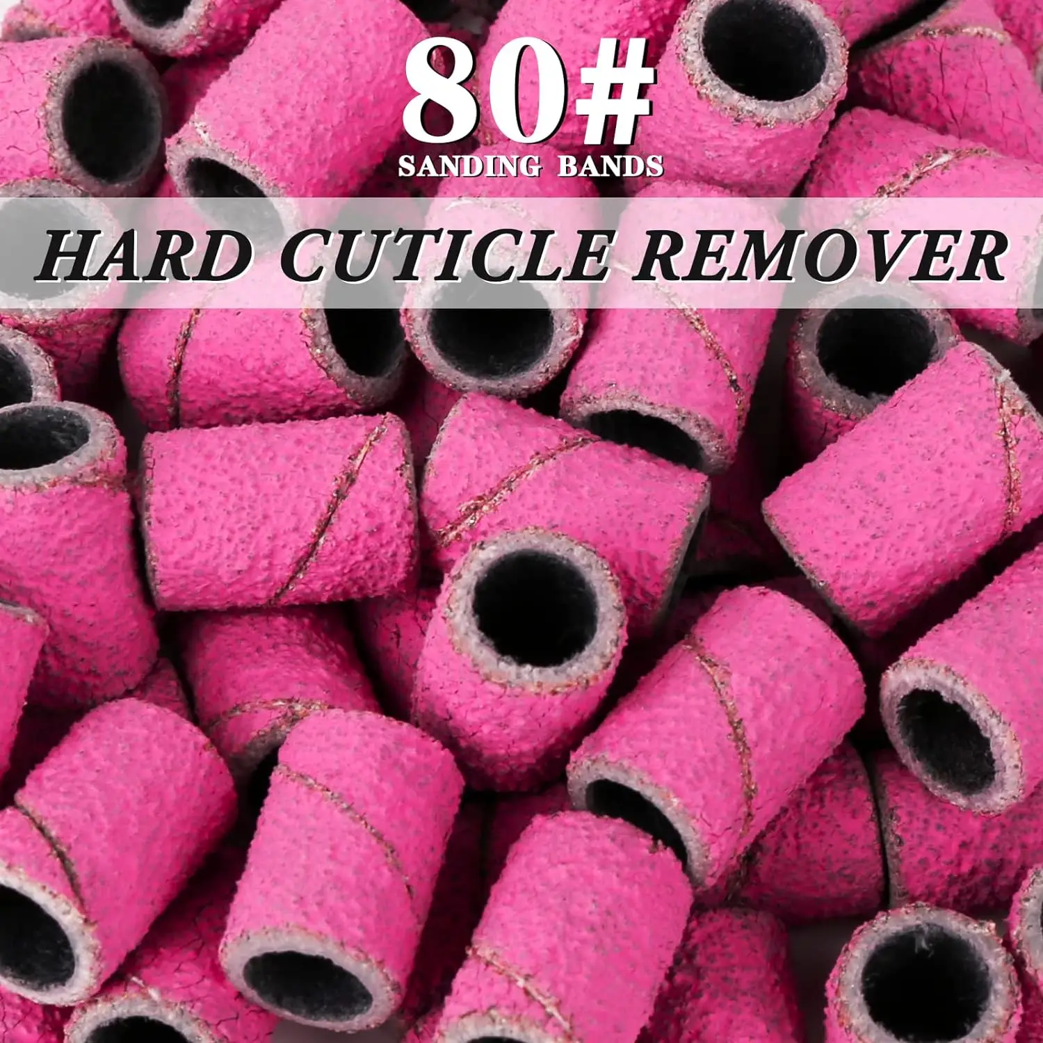 #80 #150 #240 Grit Nail Sanding Bands Manicure Tool Rotary Circle File Nail Sanding Bands