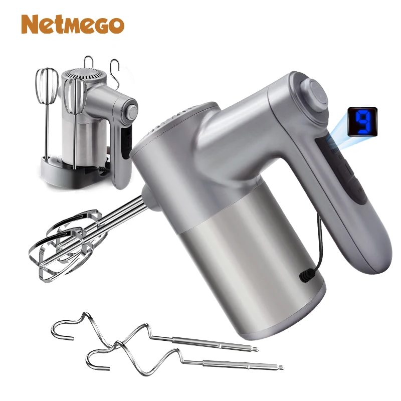 Kitchen Appliances Electric Hand Mixer Portable Mixer Non-slip Hand Held Mixer Digital display DC Motor