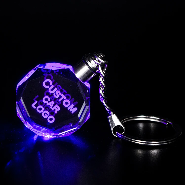 Promotional Gift Factory Price Custom Made Crystal LED Keychain for giveaways